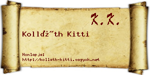 Kolláth Kitti névjegykártya