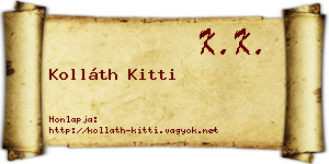 Kolláth Kitti névjegykártya